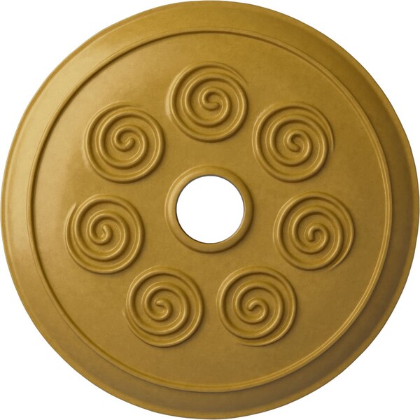 Ekena Millwork Spiral Ceiling Medallion (Fits Canopies up to 4"), 25 1/4"OD x 4"ID x 2"P, Iridescent Gold CM25SPIGS - main